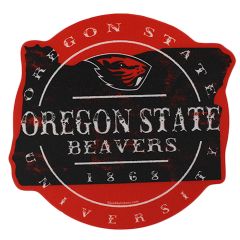 State Outline Decal with Oregon State Beavers