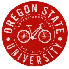 Round Bicycle Decal with Oregon State University