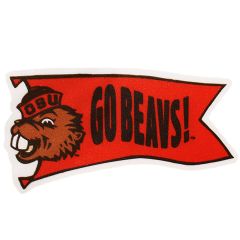 Go Beavs Flag Sticker with Benny