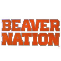 Orange Beaver Nation Decal with Chrome Edge