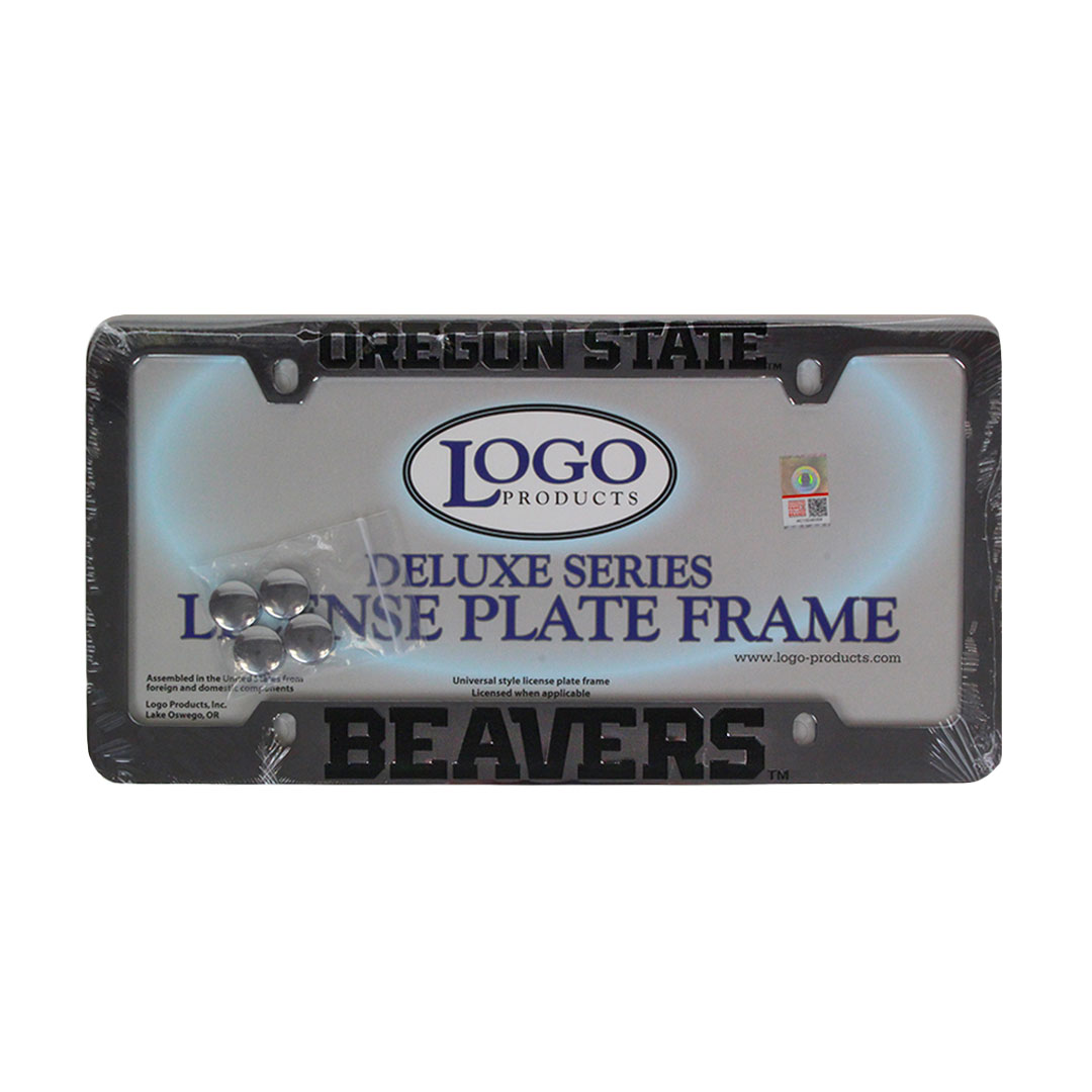 Deluxe Metal Beavers License Plate Frame OSU Beaver Store
