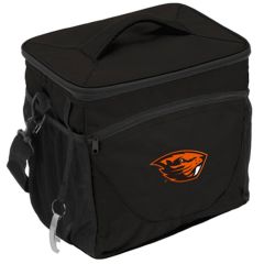 Black Insulated Can Cooler with Beaver