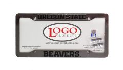 Silver Plastic License Plate Frame with Oregon State Beavers