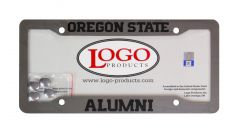 Silver Plastic License Plate Frame with Oregon State Alumni