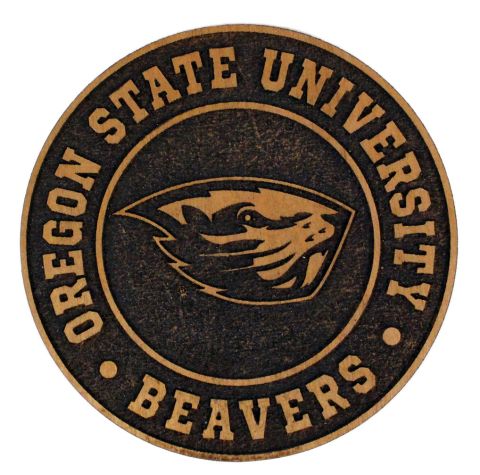 Wooden Beaver Magnet with Oregon State Beavers