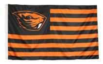 Black and Orange American-Style Flag with Beaver