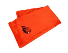 Orange Super Soft Blanket with Beaver