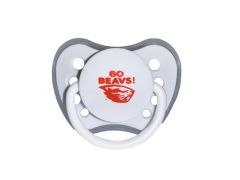 White Baby Pacifier with Orange Beaver