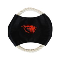 Black Rope Disk Dog Toy with Beaver