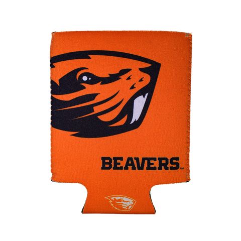 Orange Beaver Can Coozie