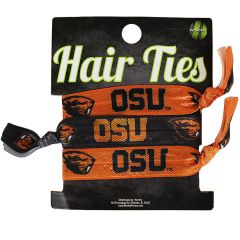 Black and Orange Elastic Hair Ties with OSU