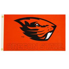 Orange Oregon State Flag with Beaver