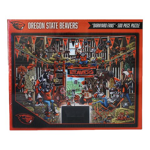 Barnyard Scene OSU Themed Jigsaw Puzzle