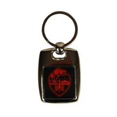 Siliver Tone and Acrylic University Crest Keychain