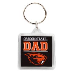 Square Dad Keychain with Beaver