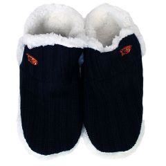 Women's Black Sherpa-Lined Knit Beaver Slippers