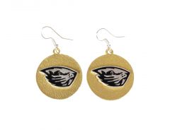 Two-Tone Earrings with Beaver