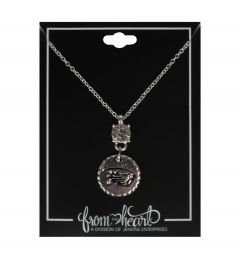 Silver Gem Necklace with Beaver Charm