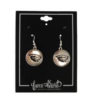 Silver Beaver Head Dangle Earrings