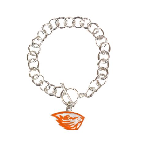 Silver Beaver Charm Toggle Bracelet