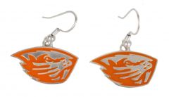 Orange Beaver Dangle Earrings
