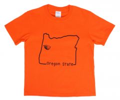 Youth Orange State Outline Tee