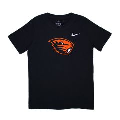 Youth Nike Black Tee with Beaver