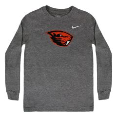 Youth Nike Grey Long Sleeve Beaver Tee