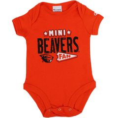 Infant Orange Mini Beavers Fan Onesie