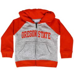 Infant and Toddler Grey and Orange Full-Zip Oregon State Hoodie