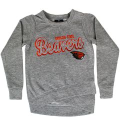 Youth Grey Girls Oregon State Pullover Sweatshirt