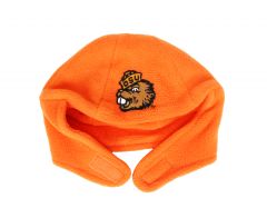 Infant and Toddler Orange Fleece Beanie with Benny