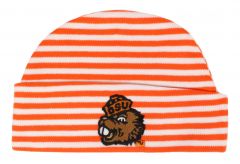 Infant Orange and White Striped Benny Beanie