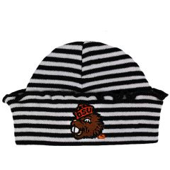 Infant Girls Ruffled Striped Benny Hat