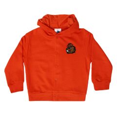 Infant and Toddler Orange Snap Hoodie with Benny