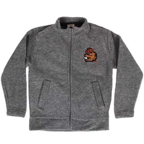 Youth Grey Full-Zip Fleece Jacket with Benny