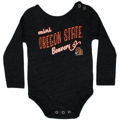 Infant Girls Black Heather Oregon State Benny Onesie