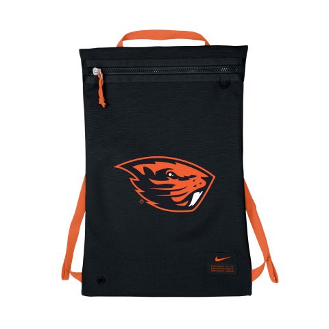 Orange and Black Nike Utility Gymsack with Beaver