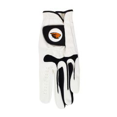 White Golf Glove with Beaver Medallion