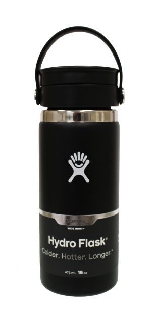 Hydro Flask Bottle, Coffee, Wide Mouth, Black, 20 Ounce