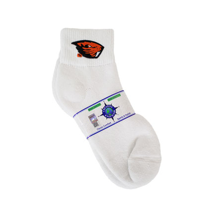 White Quarter Socks with Beaver