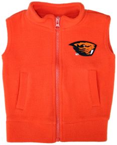Infant and Toddler Orange Beaver Fleece Vest