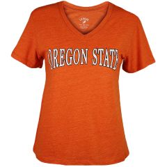 Women's Heather Orange Oregon State V-Neck Tee