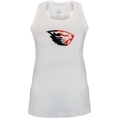 Women's Nike White Racerback Tank with Ombre Beaver