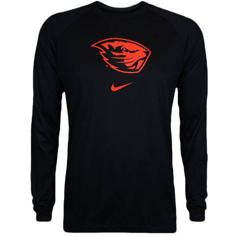 Men's Nike Black Long Sleeve Beaver Tee