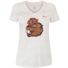 Women's Nike White Benny V-Neck Tee