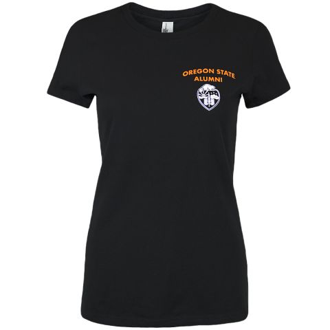 Women's Black Oregon State Alumni Tee with University Crest