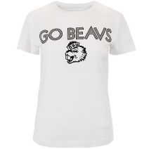 Women's White Champion Go Beavs Tee with benny