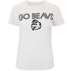 Women's White Champion Go Beavs Tee with benny