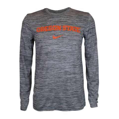 Men's Nike Marled Grey Oregon State Long Sleeve Tee